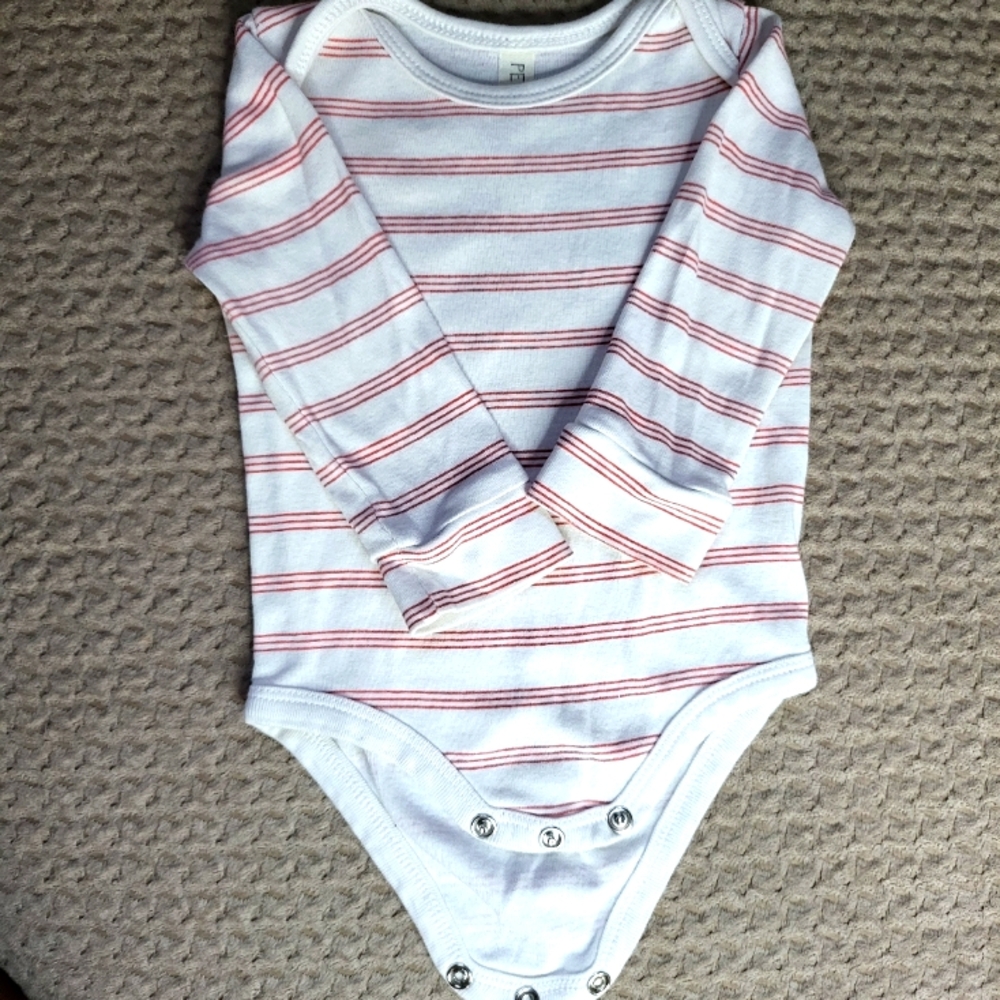 Peyton & Scout baby red stripe long sleeve onesie